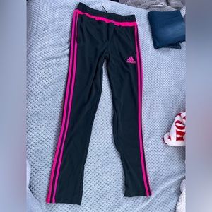 black and pink adidas sweatpants